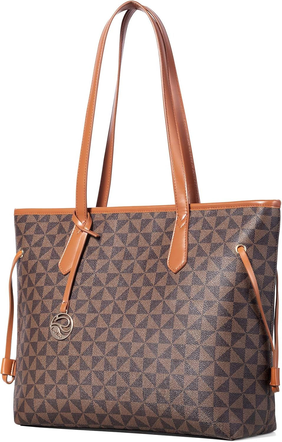 Tote Bag for Women Stylish Handbag Faux Leather Shoulder Bag for Work School Dating, Brown