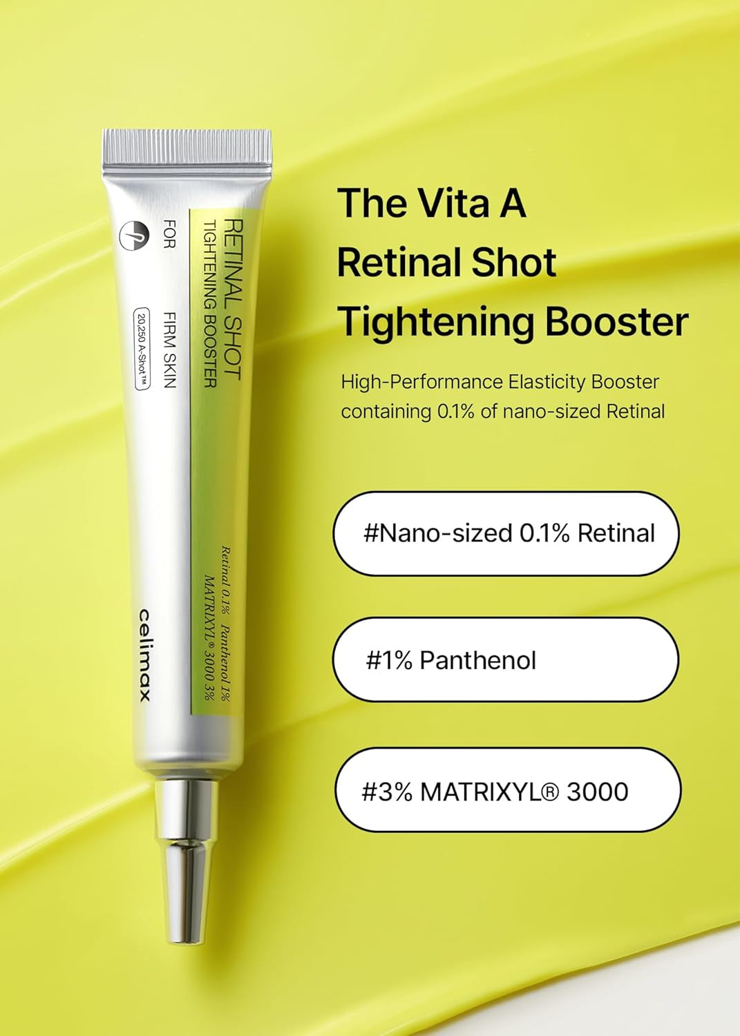 the Vita a Retinal Shot Tightening Booster | with Retinal 0.1%, Matryxyl 3%, Pore Minimiser, Wrinkles & Fine Lines, Firmer Skin, 15 Ml
