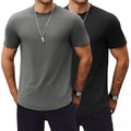 COOFANDY Mens Casual T Shirts Short Sleeve Cotton Tee Shirts Hipster Hip Hop Longline T-Shirt Basic Summer Tops
