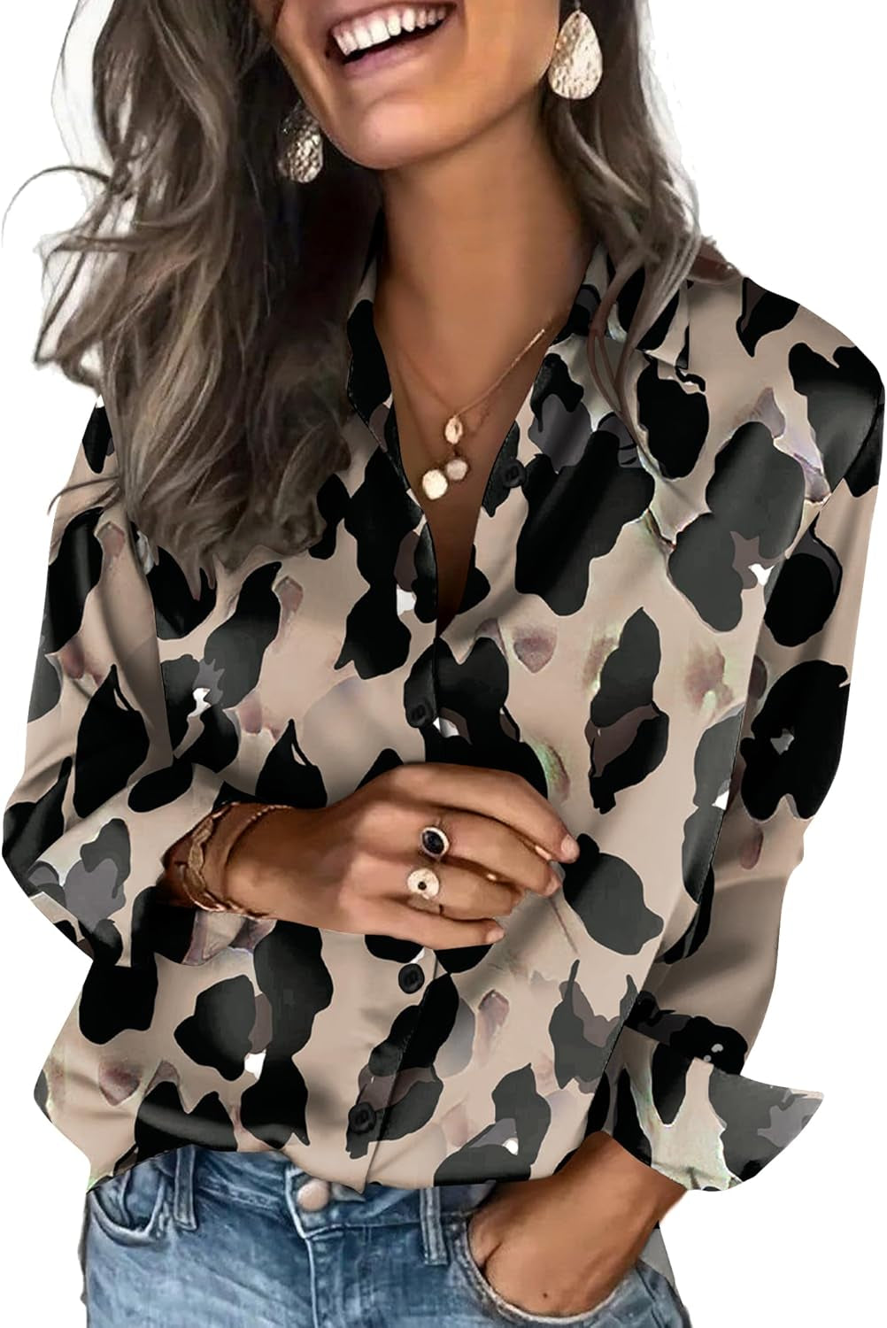 Satin Blouses for Women Silk Button down Shirts Long Sleeve Business Casual Tops