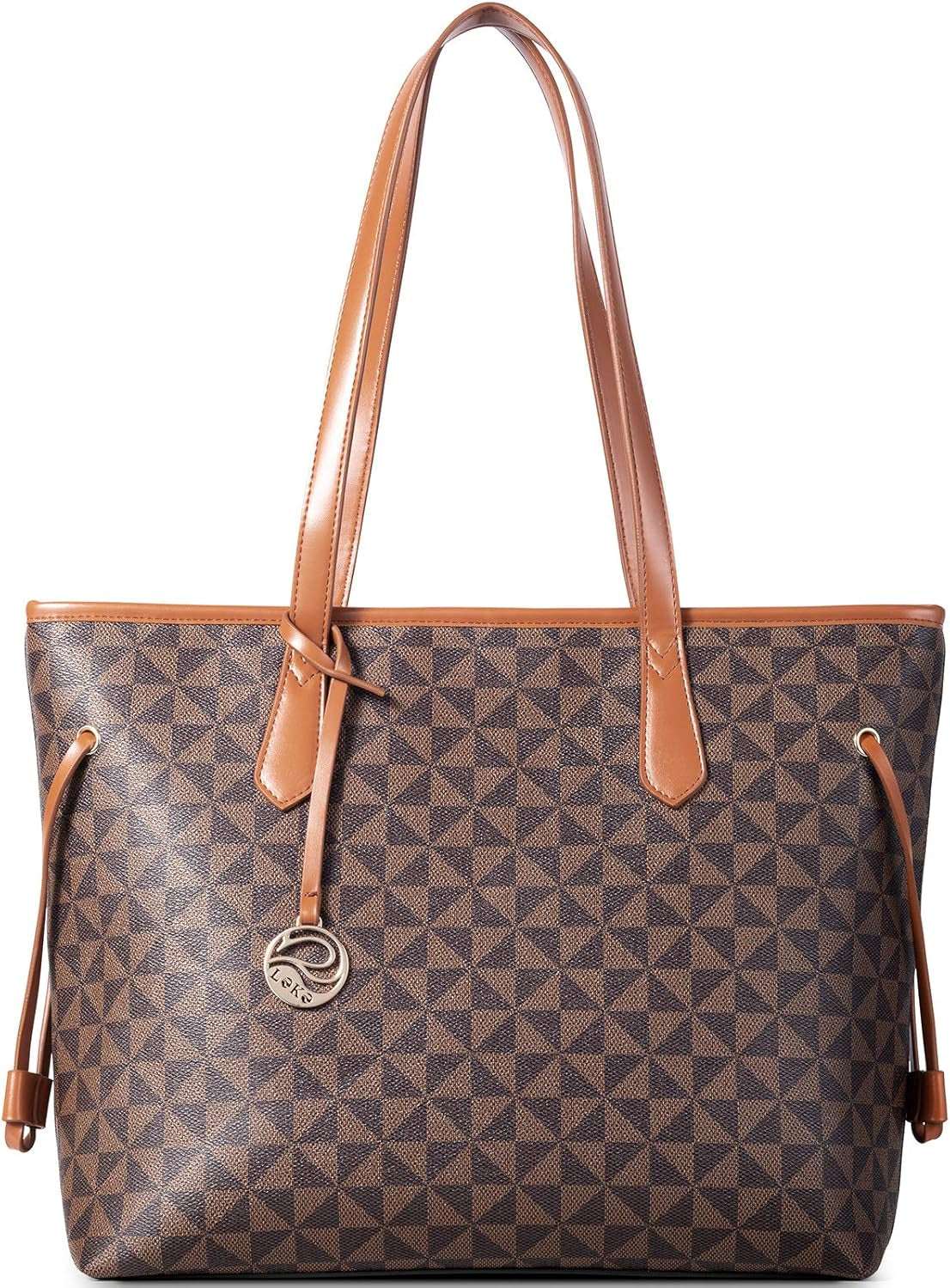 Tote Bag for Women Stylish Handbag Faux Leather Shoulder Bag for Work School Dating, Brown