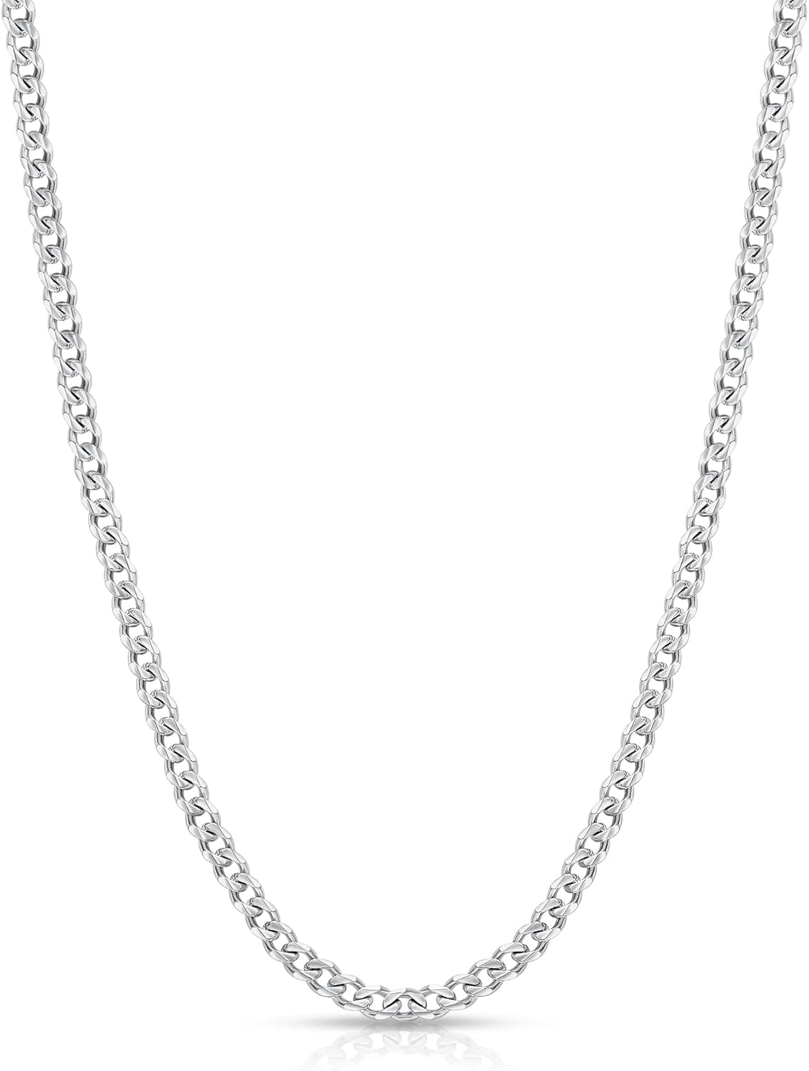 3.5Mm Cuban Link Chains for Men, Silver Tone/Black/14K Gold Plated Stainless Steel Necklace Chain, Mens Necklace 16, 18, 20, 22, 24, 26, 28 Inch