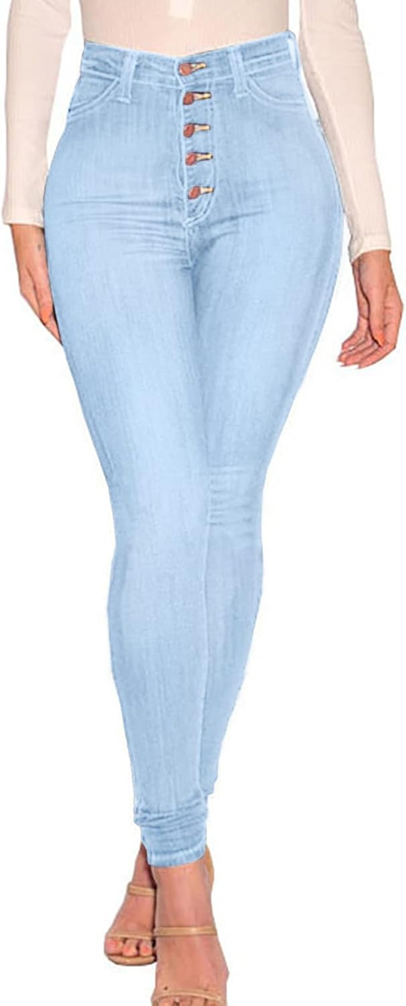 Womens Curvy High Waist Stretch Butt Lifting Skinny Colombian Jeans